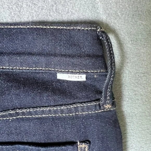 MOTHER‎ Looker Ankle Fray So Good Jeans Dark Wash Size 28
