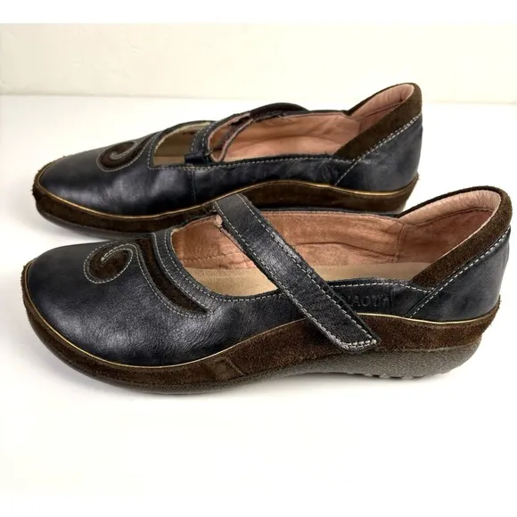 Naot Matai Black Brown Mary Jane's Women's Size 39/8.5 Comfort Shoes APMA
