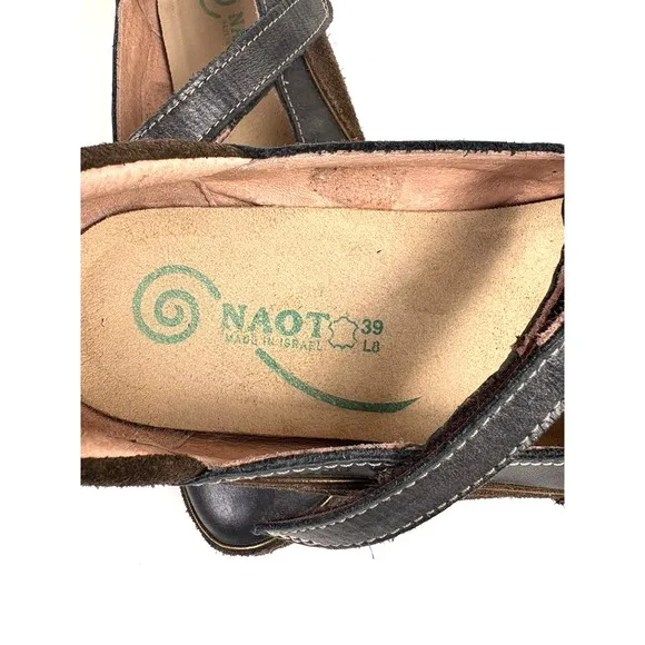 Naot Matai Black Brown Mary Jane's Women's Size 39/8.5 Comfort Shoes APMA
