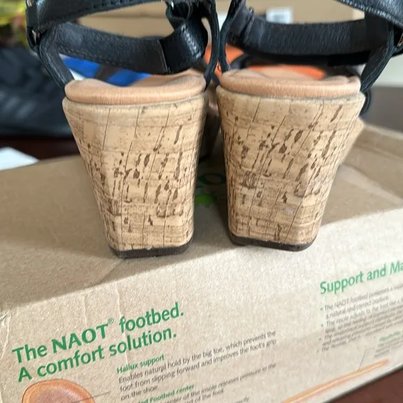Naot soft black leather sandals
