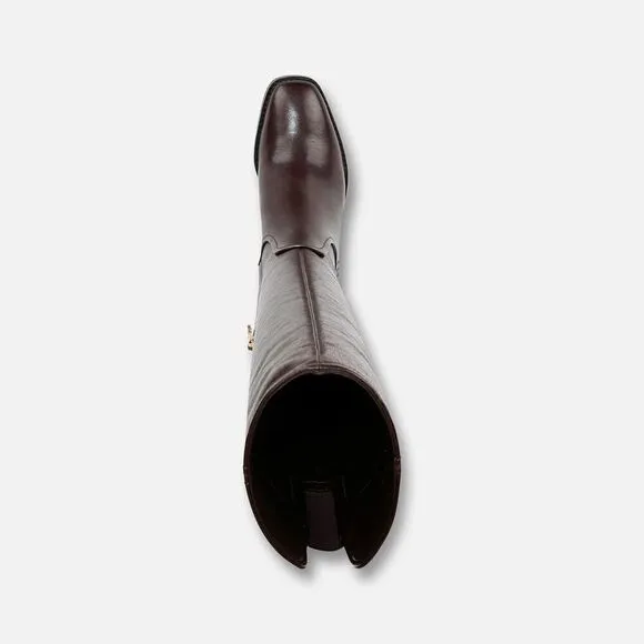 Naturalizer 27 EDIT Edda Boot Women's 6 Dark Brown Wide Knee High Shoes FZP111