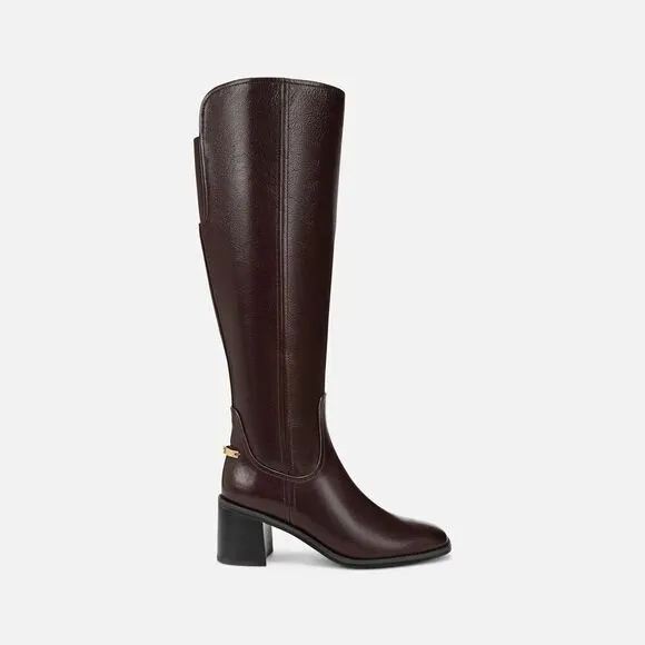 Naturalizer 27 EDIT Edda Boot Women's 6 Dark Brown Wide Knee High Shoes FZP111