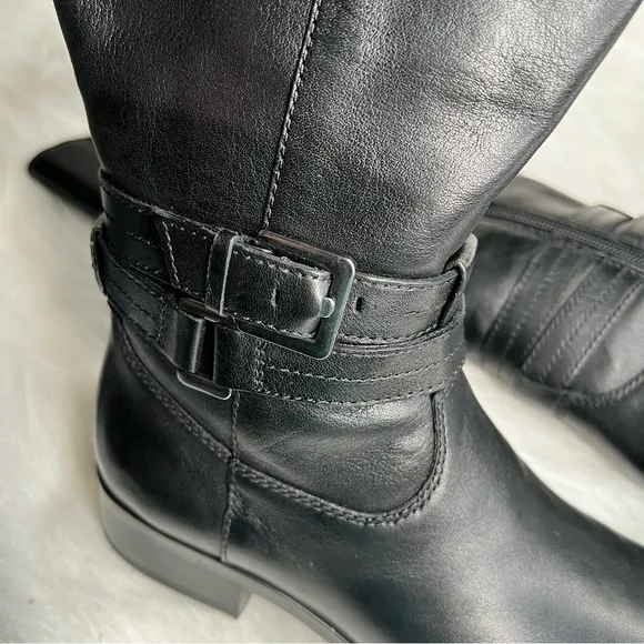 Naturalizer Reid High Shaft Boots Wide Calf Black Size 4.5M