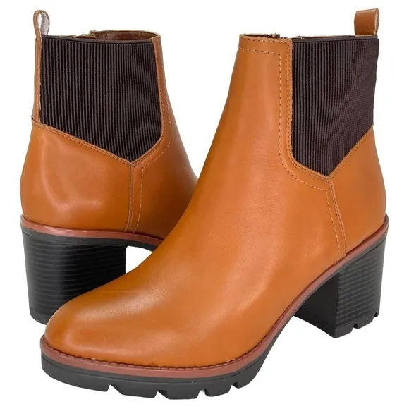 Naturalizer Womens Ankle Boots 10M Verney Cider Spice Waterproof Leather