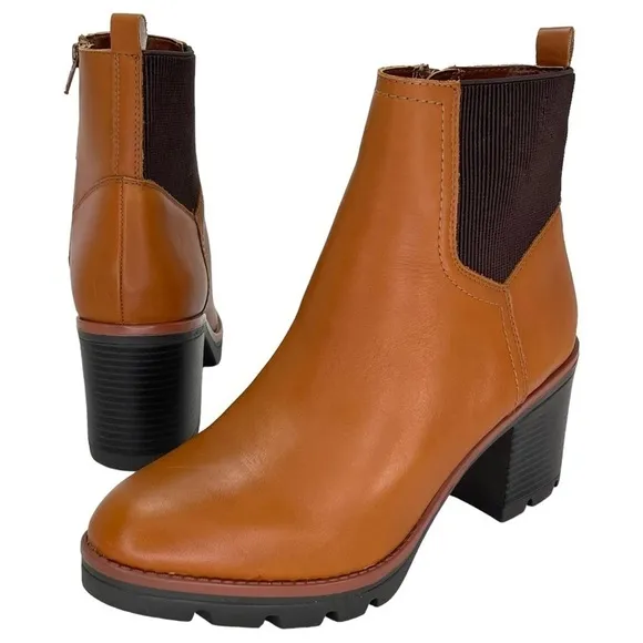 Naturalizer Womens Ankle Boots 10M Verney Cider Spice Waterproof Leather
