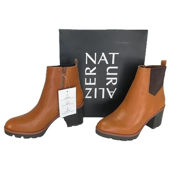 Naturalizer Womens Ankle Boots 10M Verney Cider Spice Waterproof Leather