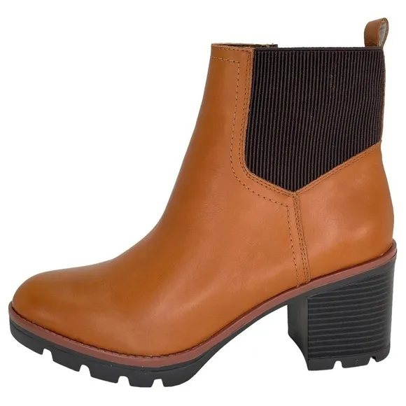 Naturalizer Womens Ankle Boots 10M Verney Cider Spice Waterproof Leather