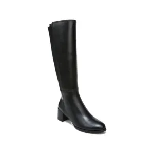 NATURALIZER Womens Black Back Pull-Tab Wide Calf Almond Boots Shoes 9.5 M WC