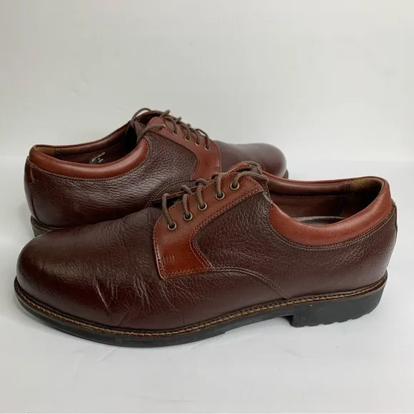 Neil M. 2 Tone Brown Oxford Pebble Leather Lace Removable Insole Shoes Size 12E3