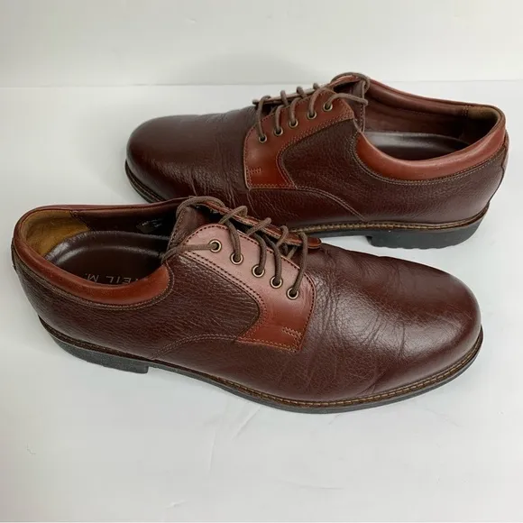 Neil M. 2 Tone Brown Oxford Pebble Leather Lace Removable Insole Shoes Size 12E3