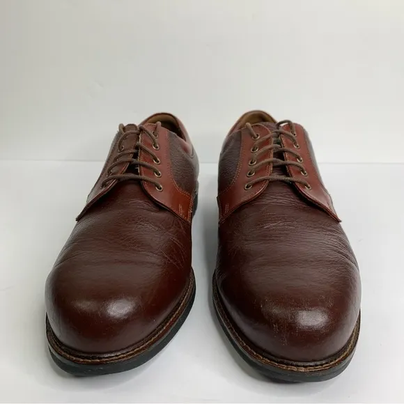 Neil M. 2 Tone Brown Oxford Pebble Leather Lace Removable Insole Shoes Size 12E3