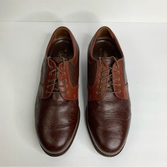 Neil M. 2 Tone Brown Oxford Pebble Leather Lace Removable Insole Shoes Size 12E3