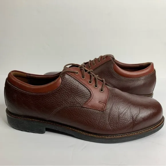 Neil M. 2 Tone Brown Oxford Pebble Leather Lace Removable Insole Shoes Size 12E3
