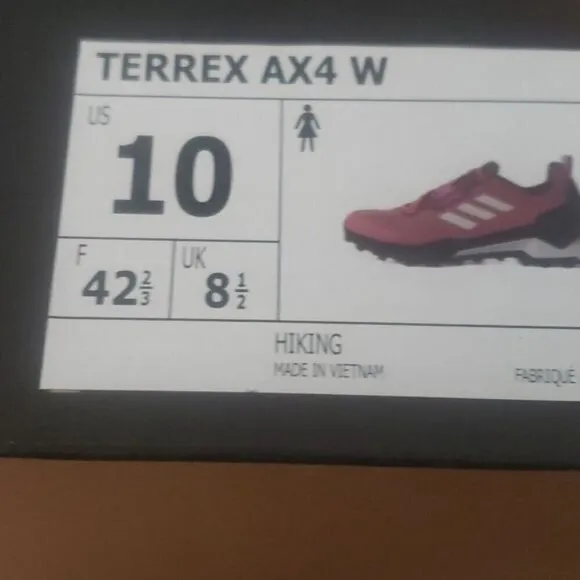 New Adidas Terrex AX4 Pink Purple Continetial Hiking Sneakers