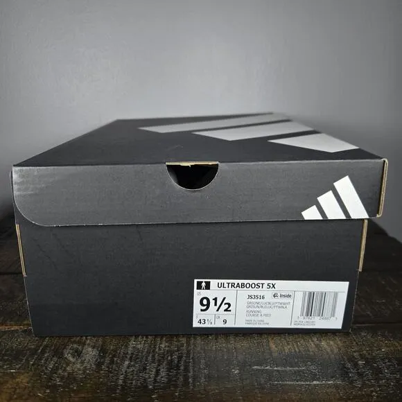 NEW Adidas Ultraboost 5X Mens Size 9.5 Running Shoes Cloud White Blue JS3516