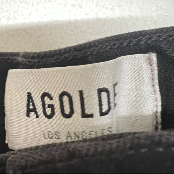 New Agolde Merrel Mid Rise Straight Leg Jeans in Axis Black Organic Cotton