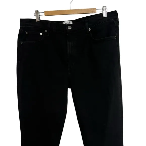 New Agolde Merrel Mid Rise Straight Leg Jeans in Axis Black Organic Cotton