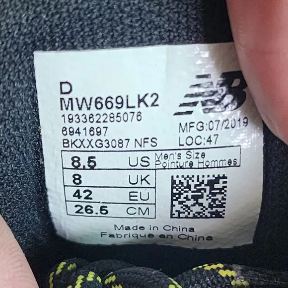 New Balance 669v2 Men's Athletic Hiking Shoes Size 8.5 Black