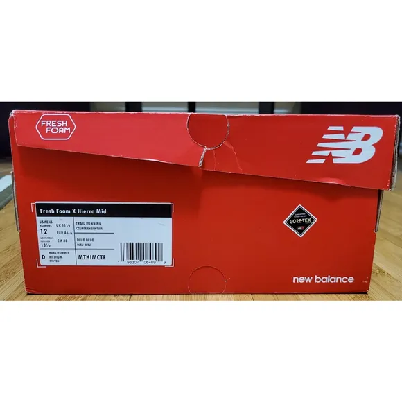 New Balance Men Sz 12 Fresh Foam X Hierro Mid Goretex Blue Hiking Shoes MTHIMCTE