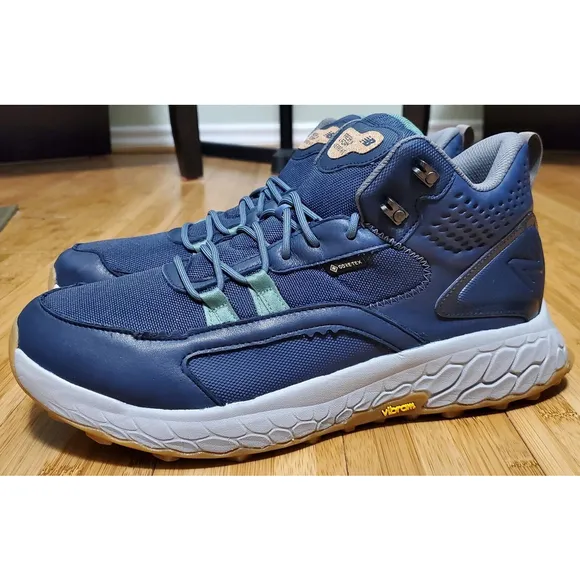 New Balance Men Sz 12 Fresh Foam X Hierro Mid Goretex Blue Hiking Shoes MTHIMCTE