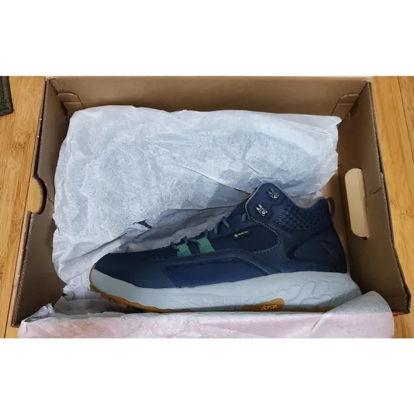 New Balance Men Sz 12 Fresh Foam X Hierro Mid Goretex Blue Hiking Shoes MTHIMCTE