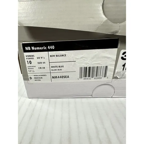New Balance Numeric 440 White Royal Blue Mens Size 10 NM440SEA BRAND NEW