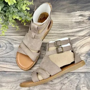 NEW BOC Born Dora 7M 37-38 Taupe Suede Gladiator Sandals