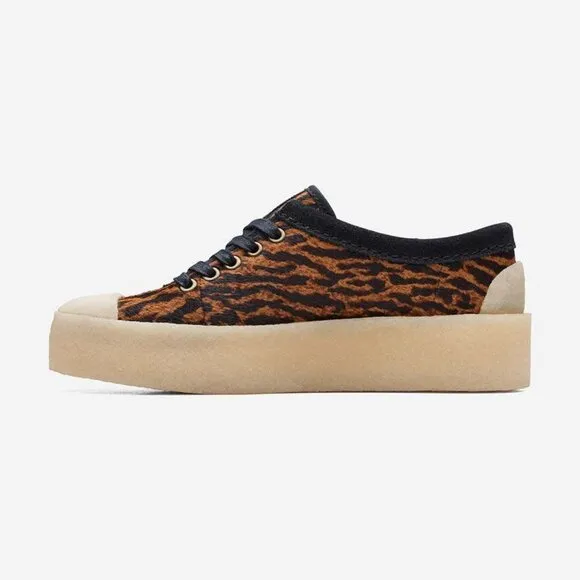 NEW CLARKS Haircalf Tor Hoop Comfort Sneakers tortoiseshell for women 124tn