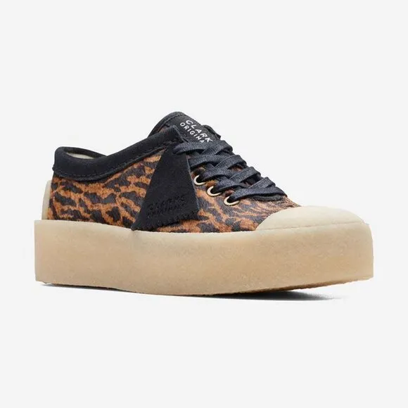 NEW CLARKS Haircalf Tor Hoop Comfort Sneakers tortoiseshell for women 124tn