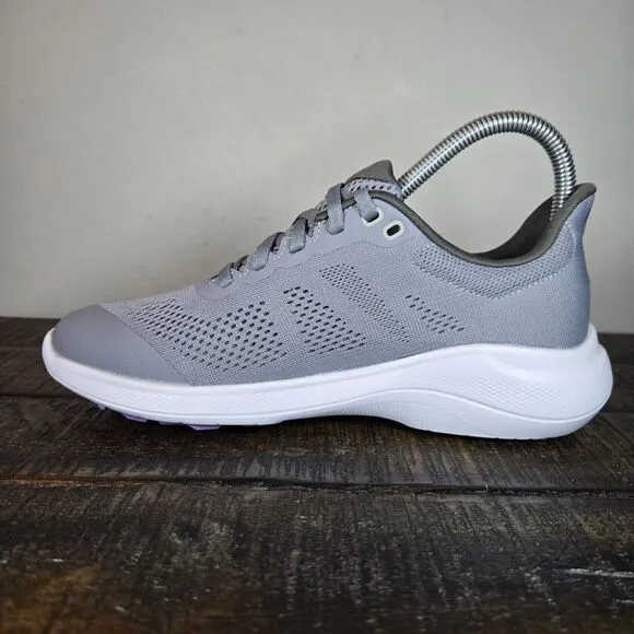 NEW Footjoy Flex Womens Size 6 Medium Golf Shoes Spikeless Lace 95766 Gray White