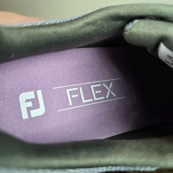 NEW Footjoy Flex Womens Size 6 Medium Golf Shoes Spikeless Lace 95766 Gray White