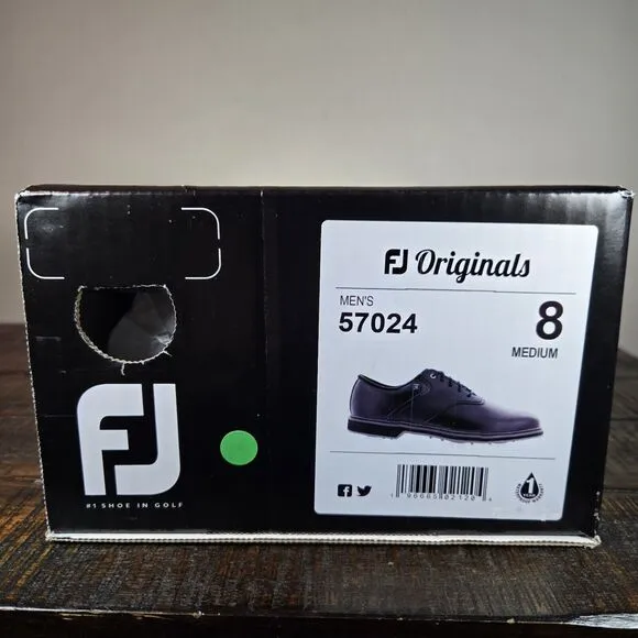 NEW Footjoy Originals Mens Size 8 M Golf Shoes Spikes 57024 Triple Black
