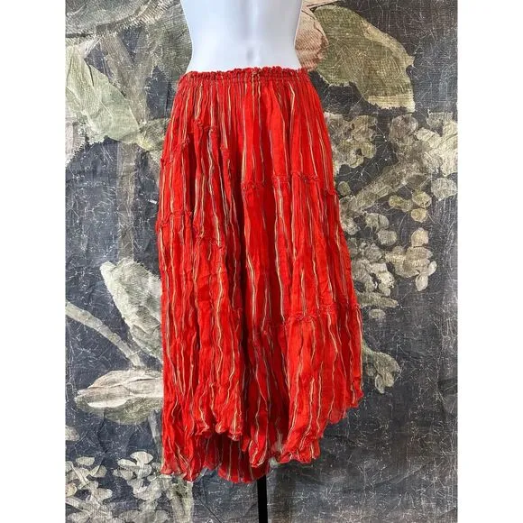 New Free People FP One Ember Printed Midi Skirt Size XS