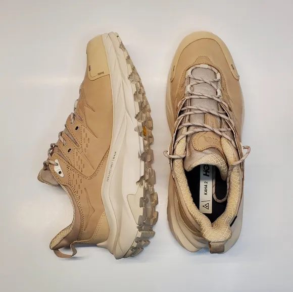 New Hoka One One Kaha 2 GORE-TEX Low Oxford Beige Hiking Shoes Men's Size 11