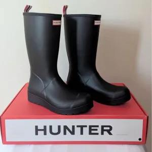 New Hunter Women's‎ Play Tall Rain Boots Waterproof Black Size 8