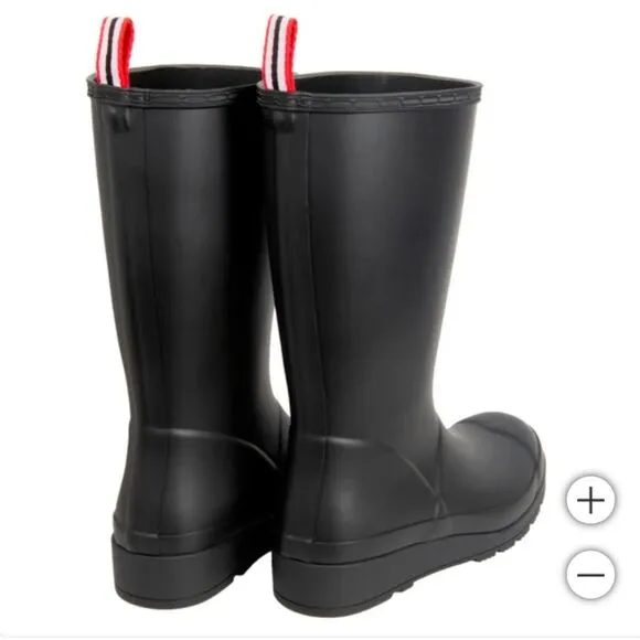 New Hunter Women's‎ Play Tall Rain Boots Waterproof Black Size 8