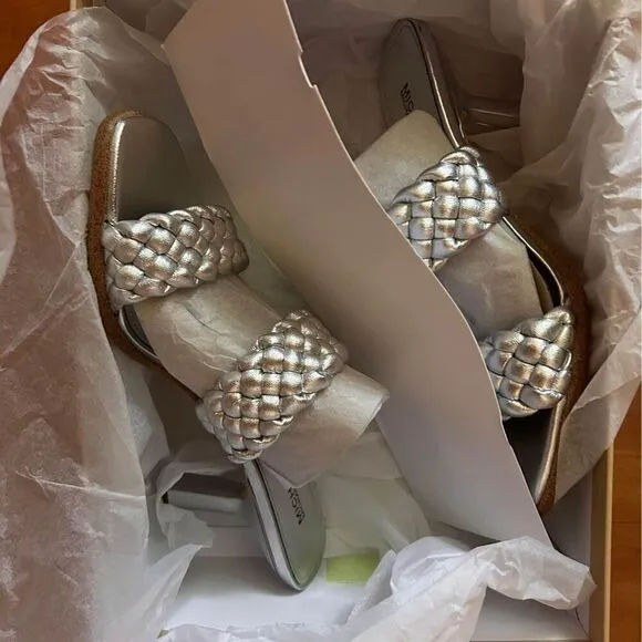 New in the box! Michael Kors Silver Heel Sandels