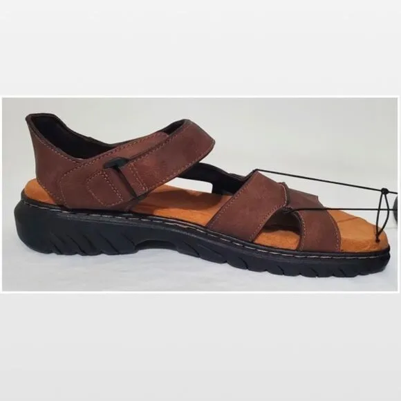 New Men Brown Fisherman Sandals Hiking Shoes Dr. Scholls Size 10