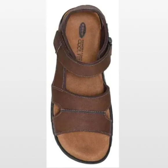New Men Brown Fisherman Sandals Hiking Shoes Dr. Scholls Size 10