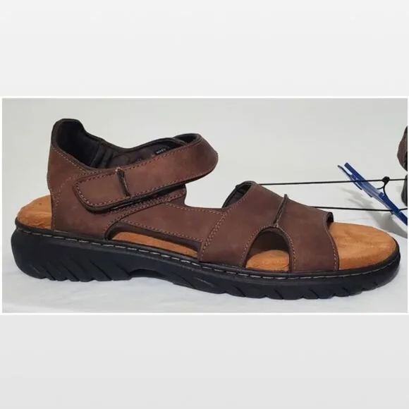 New Men Brown Fisherman Sandals Hiking Shoes Dr. Scholls Size 10