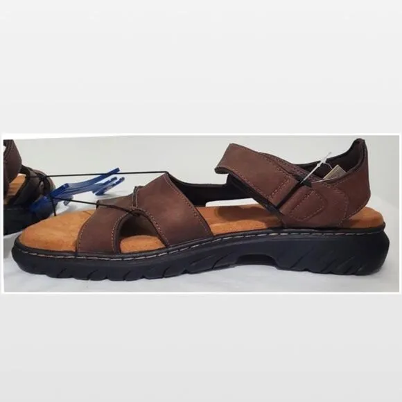 New Men Brown Fisherman Sandals Hiking Shoes Dr. Scholls Size 10