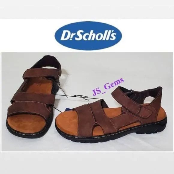 New Men Brown Fisherman Sandals Hiking Shoes Dr. Scholls Size 10
