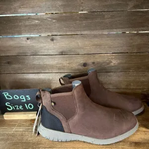 New Mens Bogs‎ Spruce Chelsea Brown Leather Ankle Boots Waterproof Size 10 M