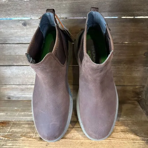 New Mens Bogs‎ Spruce Chelsea Brown Leather Ankle Boots Waterproof Size 10 M