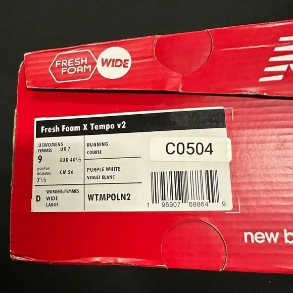 New New Balance Fresh Foam x Tempo V2 Running Shoes Sneakers 9 Wide