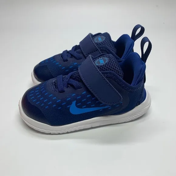 New Nike Free RN 2018 Blue/White Toddler Shoes