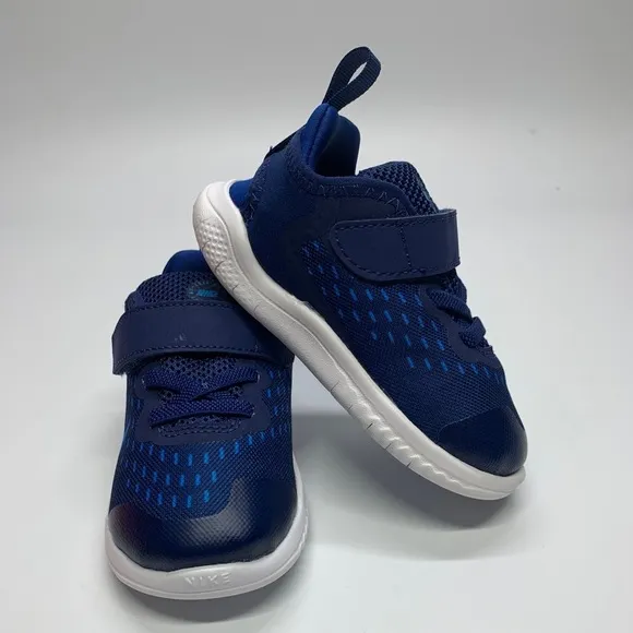New Nike Free RN 2018 Blue/White Toddler Shoes