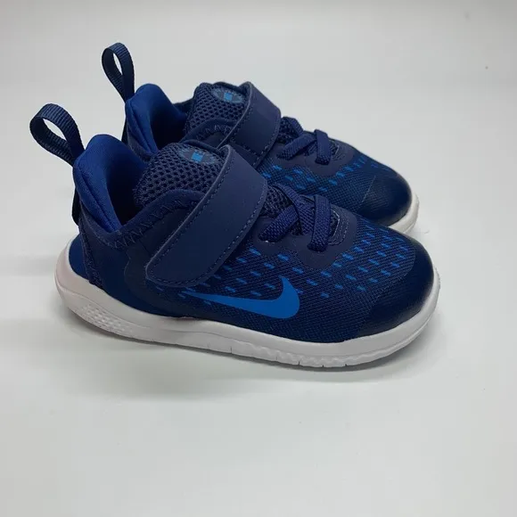 New Nike Free RN 2018 Blue/White Toddler Shoes