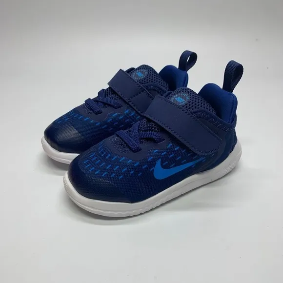 New Nike Free RN 2018 Blue/White Toddler Shoes