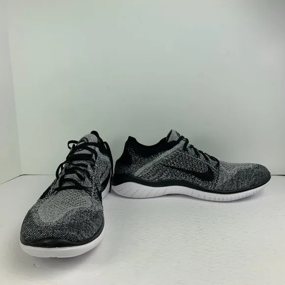 NEW Nike Free RN Flyknit Men's Running Shoes Oreo Black White 942838-101 10, 12
